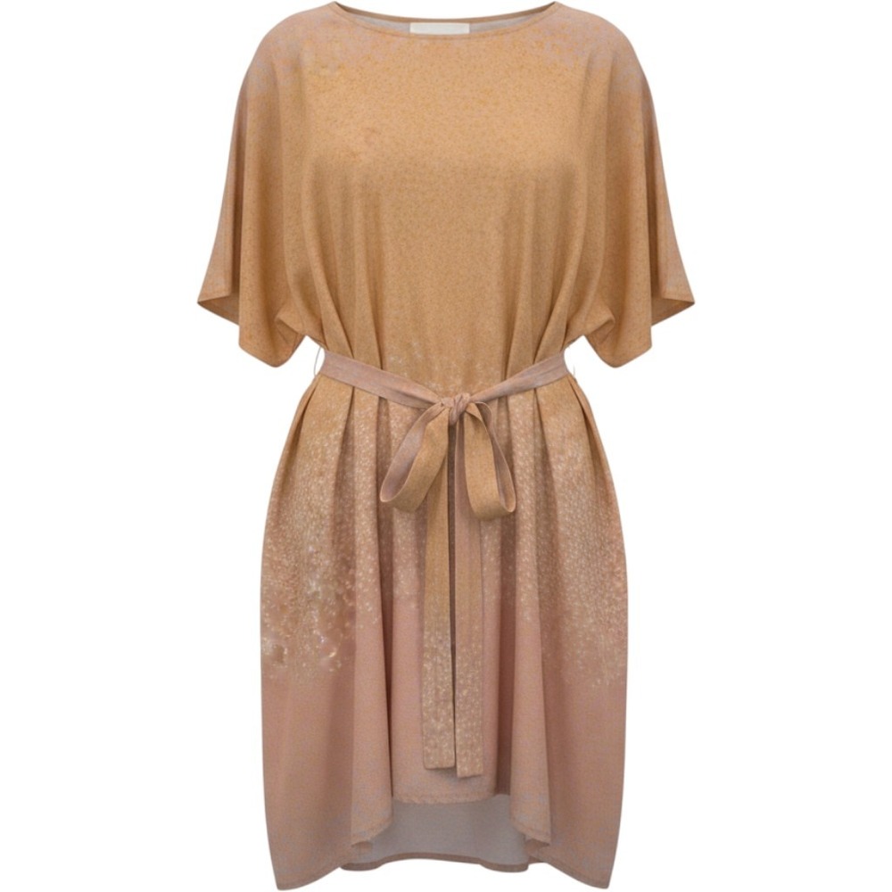 Stine Goya Fairycore Dress M/L Pastel Ethereal Peach Pink Tie Front Mini Flowy